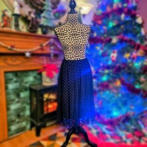 Elegant and Comfy Black Bobeau Polka Dot Skirt